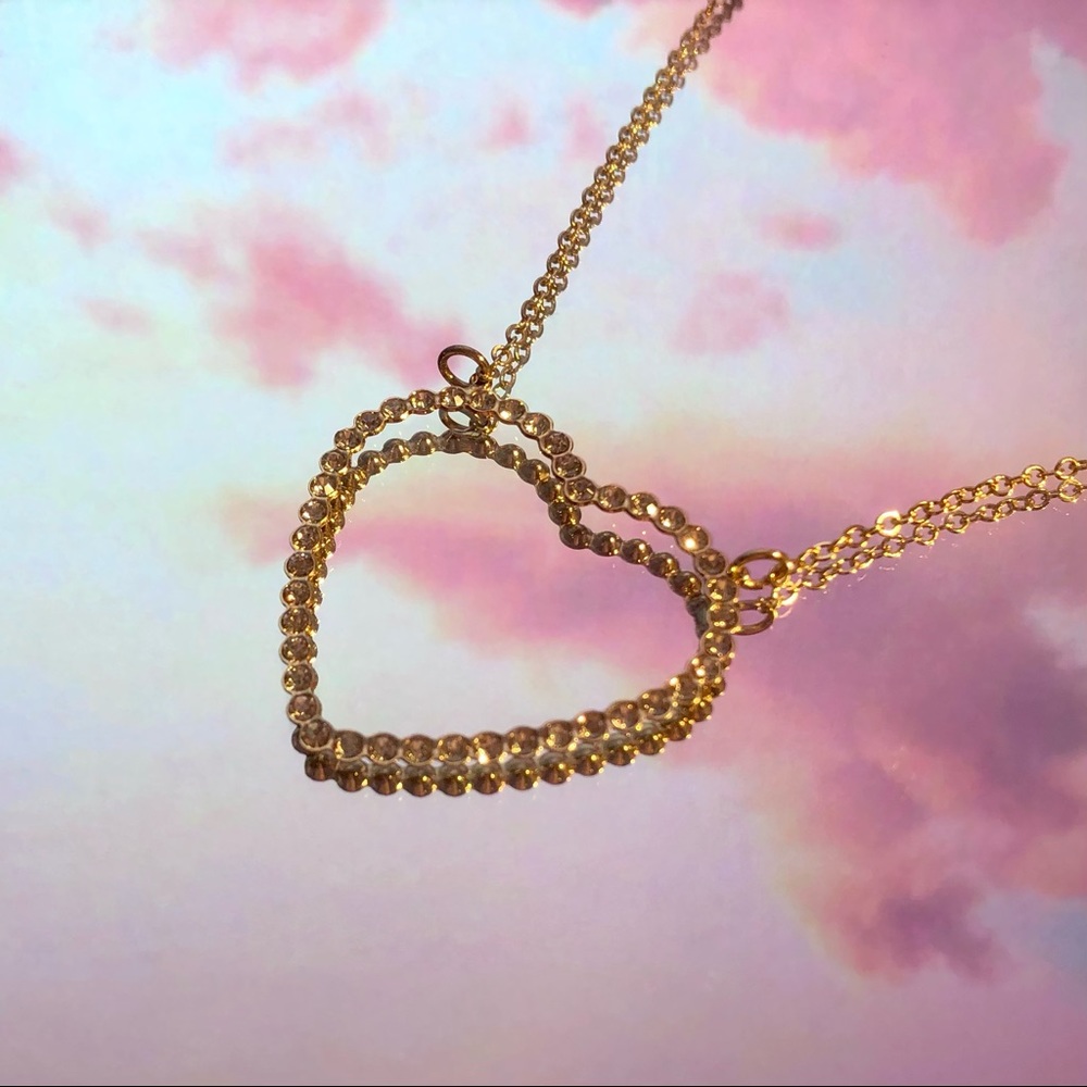 Heart rhinestone necklace
